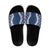 Hawaii Aloha Plumeria Lei Navy Palaka Slide Sandals - Polynesian Pride