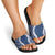 Hawaii Aloha Plumeria Lei Navy Palaka Slide Sandals - Polynesian Pride
