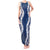 Hawaii Aloha Plumeria Lei Navy Palaka Tank Maxi Dress - Polynesian Pride