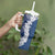 Hawaii Aloha Plumeria Lei Navy Palaka Tumbler With Handle - Polynesian Pride