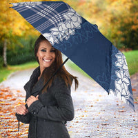 Hawaii Aloha Plumeria Lei Navy Palaka Umbrella - Polynesian Pride