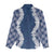 Hawaii Aloha Plumeria Lei Navy Palaka Women Casual Shirt - Polynesian Pride