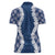 Hawaii Aloha Plumeria Lei Navy Palaka Women Polo Shirt - Polynesian Pride