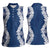 Hawaii Aloha Plumeria Lei Navy Palaka Women Sleeveless Polo Shirt - Polynesian Pride