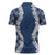 Hawaii Aloha Plumeria Lei Navy Palaka Zipper Polo Shirt - Polynesian Pride