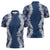 Hawaii Aloha Plumeria Lei Navy Palaka Zipper Polo Shirt - Polynesian Pride