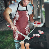 Hawaii Aloha Plumeria Lei Scarlet Palaka Apron - Polynesian Pride