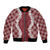 Hawaii Aloha Plumeria Lei Scarlet Palaka Bomber Jacket - Polynesian Pride