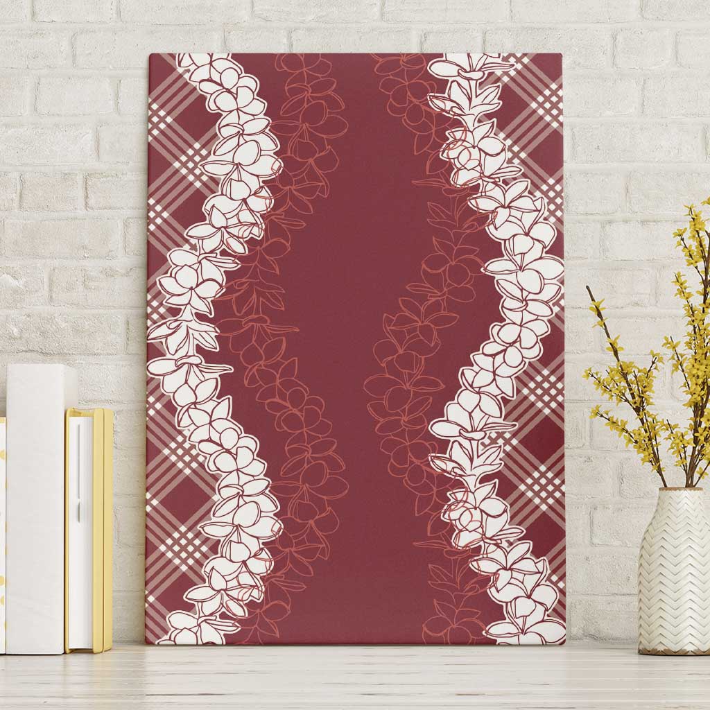 Hawaii Aloha Plumeria Lei Scarlet Palaka Canvas Wall Art - Polynesian Pride