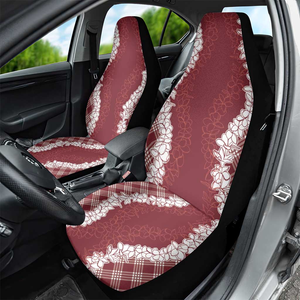 Hawaii Aloha Plumeria Lei Scarlet Palaka Car Seat Cover - Polynesian Pride