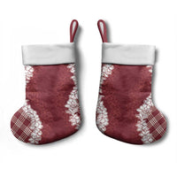 Hawaii Aloha Plumeria Lei Scarlet Palaka Christmas Stocking - Polynesian Pride