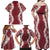 Hawaii Aloha Plumeria Lei Scarlet Palaka Family Matching Off Shoulder Maxi Dress and Hawaiian Shirt - Polynesian Pride