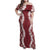 Hawaii Aloha Plumeria Lei Scarlet Palaka Family Matching Off Shoulder Maxi Dress and Hawaiian Shirt - Polynesian Pride