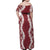 Hawaii Aloha Plumeria Lei Scarlet Palaka Family Matching Off Shoulder Maxi Dress and Hawaiian Shirt - Polynesian Pride