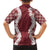 Hawaii Aloha Plumeria Lei Scarlet Palaka Family Matching Short Sleeve Bodycon Dress and Hawaiian Shirt - Polynesian Pride
