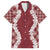 Hawaii Aloha Plumeria Lei Scarlet Palaka Family Matching Short Sleeve Bodycon Dress and Hawaiian Shirt - Polynesian Pride