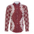 Hawaii Aloha Plumeria Lei Scarlet Palaka Family Matching Short Sleeve Bodycon Dress and Hawaiian Shirt - Polynesian Pride