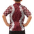 Hawaii Aloha Plumeria Lei Scarlet Palaka Family Matching Summer Maxi Dress and Hawaiian Shirt - Polynesian Pride