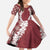 Hawaii Aloha Plumeria Lei Scarlet Palaka Family Matching Summer Maxi Dress and Hawaiian Shirt - Polynesian Pride