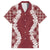 Hawaii Aloha Plumeria Lei Scarlet Palaka Family Matching Summer Maxi Dress and Hawaiian Shirt - Polynesian Pride