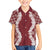 Hawaii Aloha Plumeria Lei Scarlet Palaka Family Matching Summer Maxi Dress and Hawaiian Shirt - Polynesian Pride