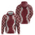 Hawaii Aloha Plumeria Lei Scarlet Palaka Hoodie - Polynesian Pride