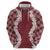 Hawaii Aloha Plumeria Lei Scarlet Palaka Hoodie - Polynesian Pride