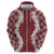 Hawaii Aloha Plumeria Lei Scarlet Palaka Hoodie - Polynesian Pride