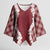 Hawaii Aloha Plumeria Lei Scarlet Palaka Kimono Sleeve Blouse - Polynesian Pride