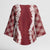 Hawaii Aloha Plumeria Lei Scarlet Palaka Kimono Sleeve Blouse - Polynesian Pride