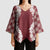 Hawaii Aloha Plumeria Lei Scarlet Palaka Kimono Sleeve Blouse - Polynesian Pride