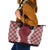 Hawaii Aloha Plumeria Lei Scarlet Palaka Leather Tote Bag - Polynesian Pride