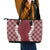 Hawaii Aloha Plumeria Lei Scarlet Palaka Leather Tote Bag - Polynesian Pride