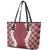 Hawaii Aloha Plumeria Lei Scarlet Palaka Leather Tote Bag - Polynesian Pride