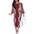 Hawaii Aloha Plumeria Lei Scarlet Palaka Off The Shoulder Long Sleeve Dress - Polynesian Pride