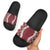 Hawaii Aloha Plumeria Lei Scarlet Palaka Slide Sandals - Polynesian Pride