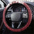 Hawaii Aloha Plumeria Lei Scarlet Palaka Steering Wheel Cover - Polynesian Pride