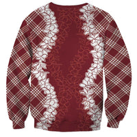 Hawaii Aloha Plumeria Lei Scarlet Palaka Sweatshirt - Polynesian Pride
