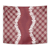 Hawaii Aloha Plumeria Lei Scarlet Palaka Tapestry - Polynesian Pride