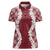 Hawaii Aloha Plumeria Lei Scarlet Palaka Women Polo Shirt - Polynesian Pride