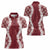 Hawaii Aloha Plumeria Lei Scarlet Palaka Women Polo Shirt - Polynesian Pride