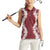 Hawaii Aloha Plumeria Lei Scarlet Palaka Women Sleeveless Polo Shirt - Polynesian Pride