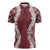 Hawaii Aloha Plumeria Lei Scarlet Palaka Zipper Polo Shirt - Polynesian Pride