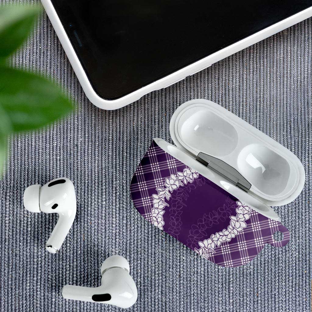Hawaii Aloha Plumeria Lei Violet Palaka AirPods Case - Polynesian Pride