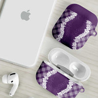 Hawaii Aloha Plumeria Lei Violet Palaka AirPods Case - Polynesian Pride