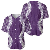 Hawaii Aloha Plumeria Lei Violet Palaka Baseball Jersey LT7 - Polynesian Pride