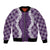 Hawaii Aloha Plumeria Lei Violet Palaka Bomber Jacket - Polynesian Pride