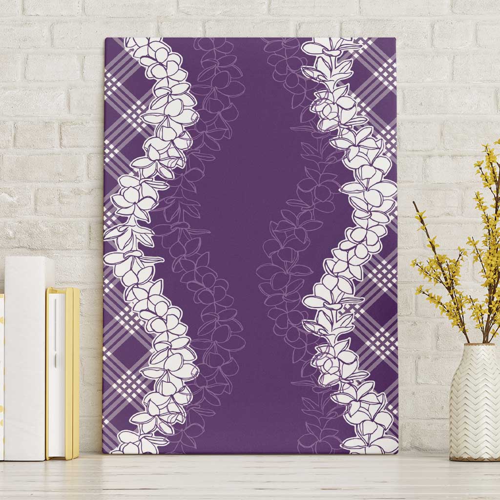 Hawaii Aloha Plumeria Lei Violet Palaka Canvas Wall Art - Polynesian Pride