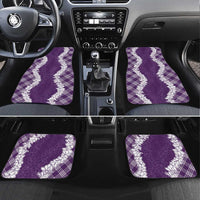 Hawaii Aloha Plumeria Lei Violet Palaka Car Mats - Polynesian Pride