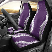 Hawaii Aloha Plumeria Lei Violet Palaka Car Seat Cover - Polynesian Pride